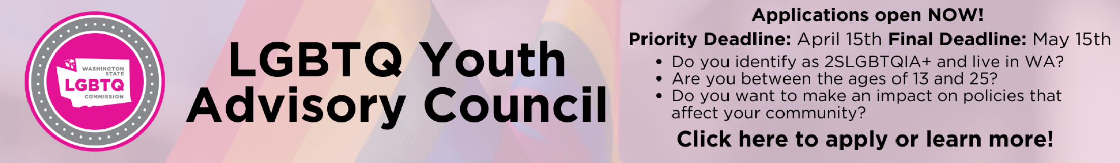 LGBTQ Youth Advisory Council Banner